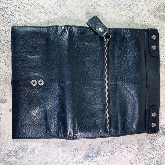 Fossil trifold black leather wallet organizer - Picture 8 of 11